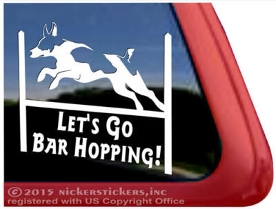Let's Go Bar Hopping! Rat Terrier Agility Dog Window Decal
