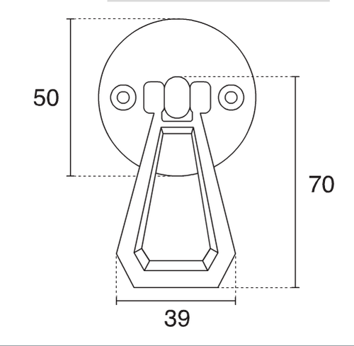 MANIGLIA A PENDOLO CON ROSETTA TONDA ORO LUCIDO