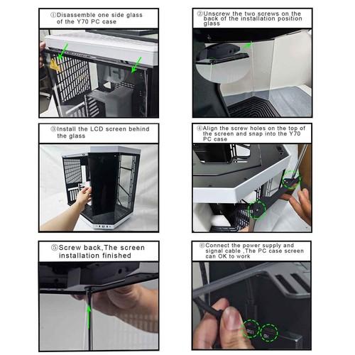 Moniteur LCD 14,5 pouces tactile noir pour PC boîtier DIY Y70 Aida64 CPU moniteur GPU - Photo 5/9