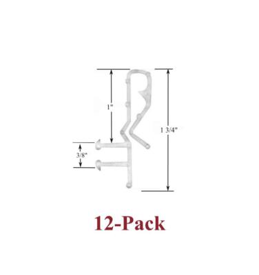 1 3/4'' Hidden Channel CLEAR VALANCE RETAINER CLIPS (12-Pack)