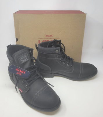 LEVIS 10 M COMFORT INSOLE ARTESIA UL INJ BLACK BOOTS SHOES MENS 