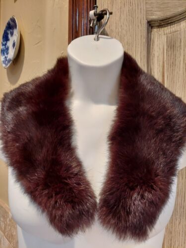 Genuine Real Fur Collar Mink? Brown Fox? Excellent Condition 16 1/2" - Afbeelding 1 van 9
