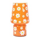 Retro Orange Flower Rechargeable LED Portable Table Lamp Cordless Glass Light