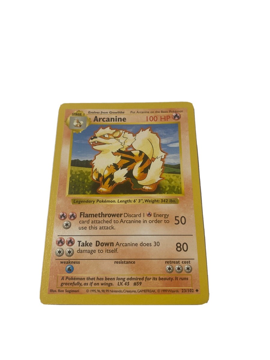 英語版初期　Arcanine 1st　Edition shadowless Arcanine 023/102 Base Set (Shadowless) Regular for sale