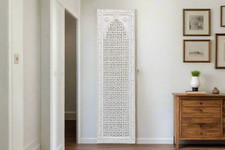 Aged White Carved Arched Door