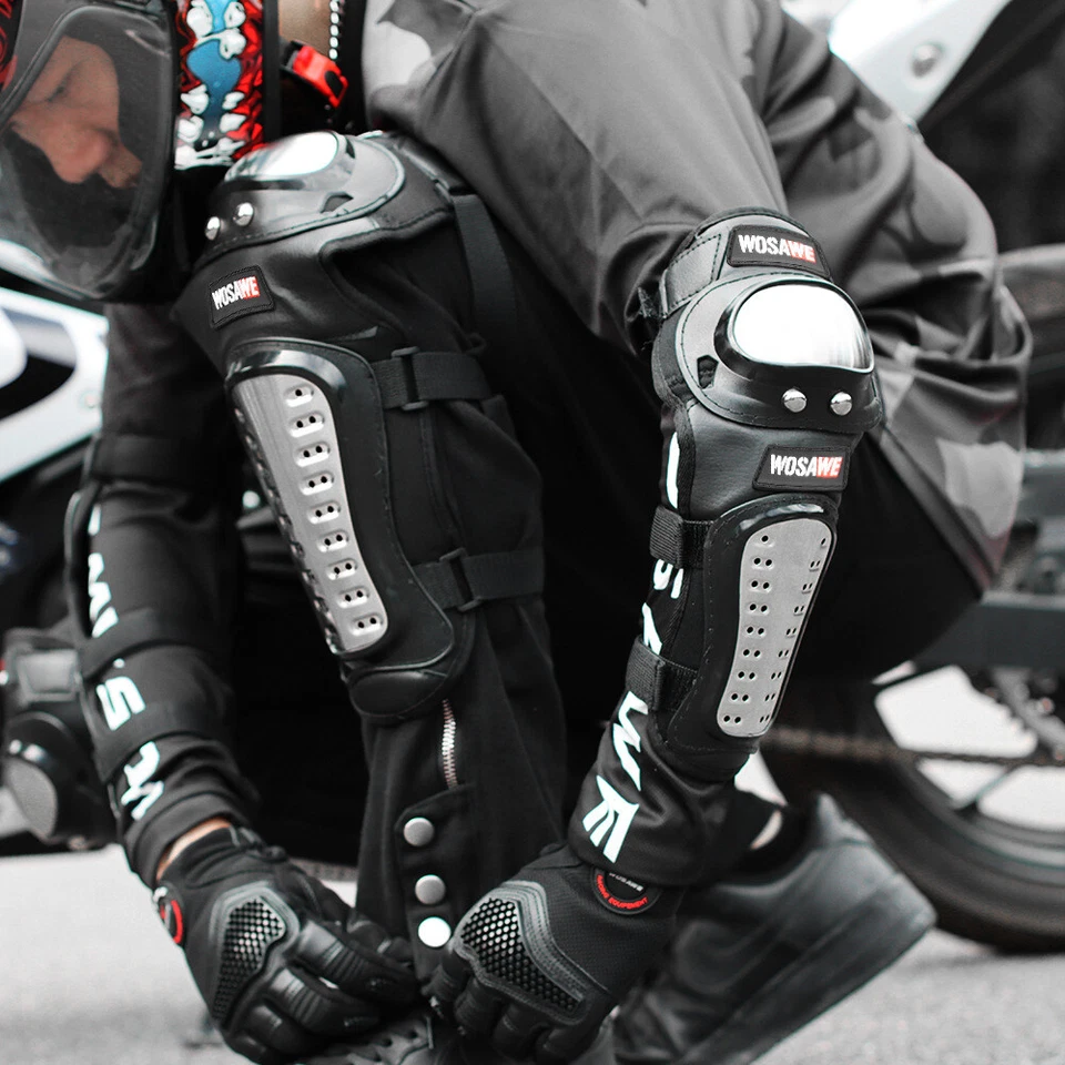 WOSAWE Motorcycle Protective Knee Elbow Pads Gear Shin Armor Motorbikr Guards - Image 2 of 4