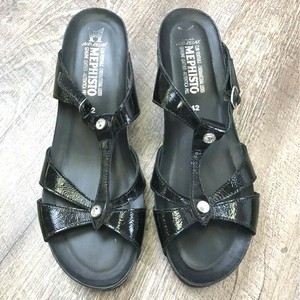 mephisto black patent leather sandals