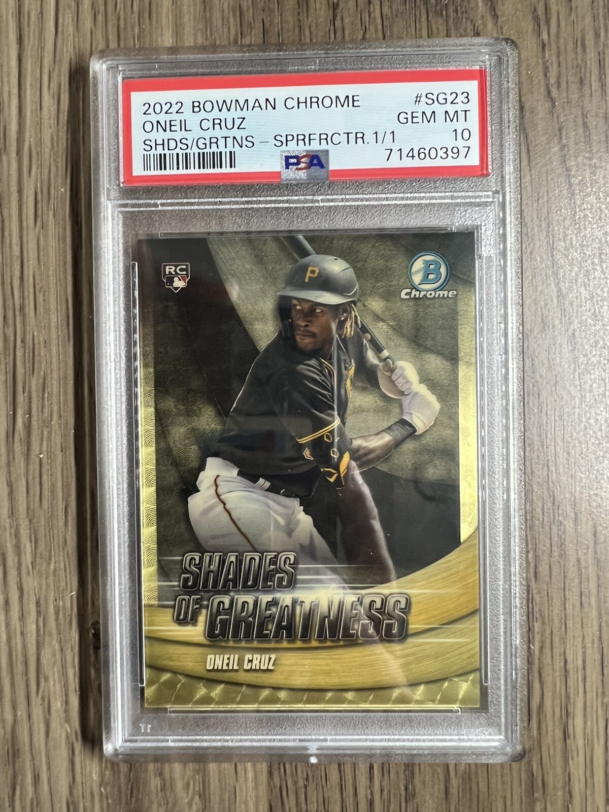 2022 Bowman Chrome Shades of Greatness #SG-23 Oneil Cruz Superfractor 1/1 PSA 10