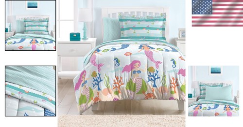 Enchanting 5-Piece Twin Mermaid Dreams Bedding Set - Ultra-Soft Microfiber - Picture 2 of 8