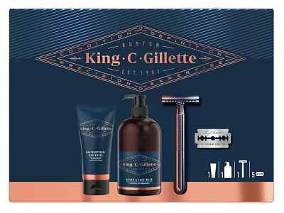 Gillette King C Premium Rasurset Set Weihnachten Geschenk Weihnachtsgeschenk