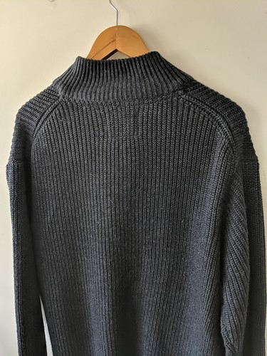 Original Weatherproof Vintage Henley Sweater Size (L) Navy Blue - Picture 12 of 16