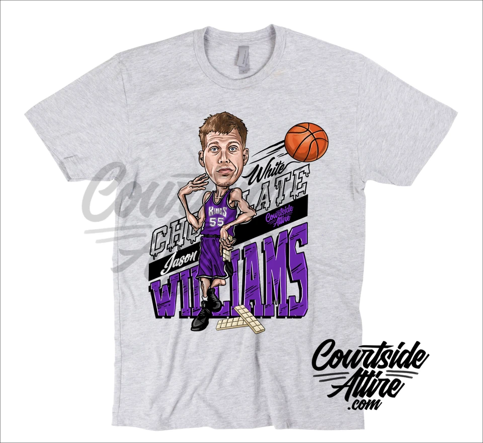 Camisa Jason Williams Chocolate Blanco Para Hombre Unisex Adulto Jersey Kings Foto 3 de 3