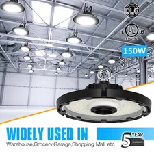 150W UFO LED High Bay Light Flood Light for Garage Workshop Gym Warehouse UL DLC