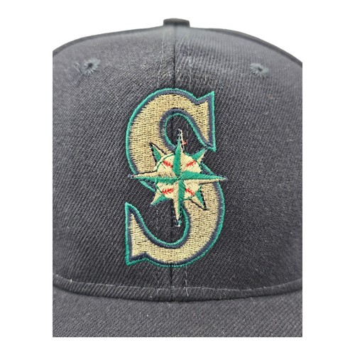 Cappello lana baseball vintage anni 90 SEATTLE MARINERS blu LOGO 7 MLB snapback fan cap RARO - Foto 3 di 9