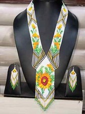 New Handmade Seed Bead Boho American Style Beaded Multi Strand necklace Earrings