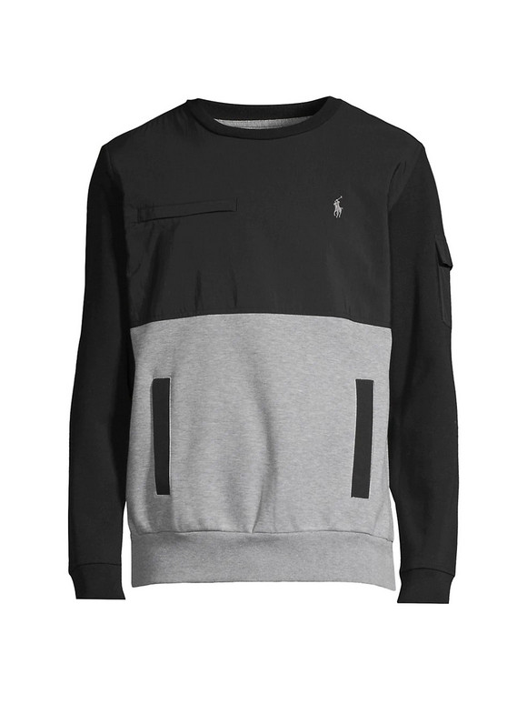 Водоотталкивающая гибридная толстовка Polo Ralph Lauren из полиэстера и хлопка серого цвета M 168 долларов США 17990₽