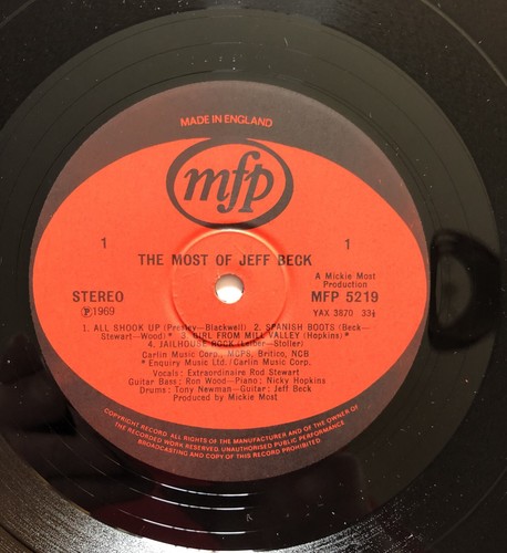 Most Of Jeff Beck Vinyl Record Reissue All Shook Up Jailhouse Rock Rod Stewart - Picture 6 of 9