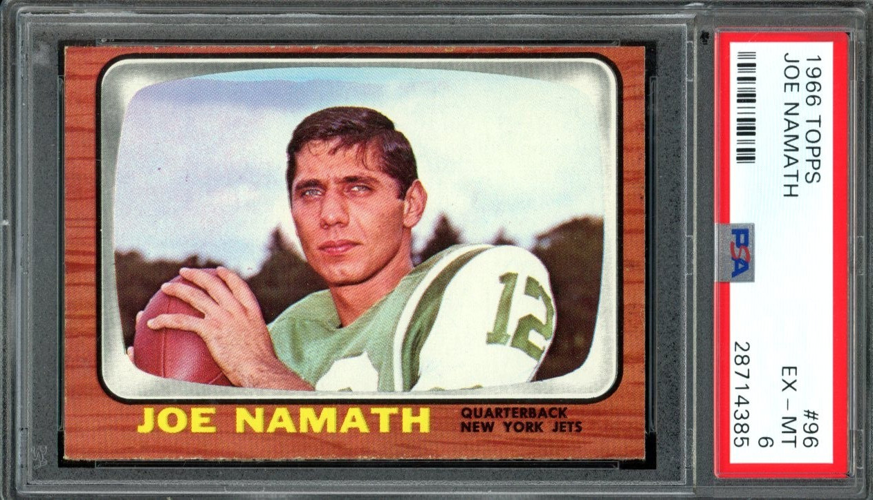 1966 TOPPS #96 JOE NAMATH PSA 6 JETS HOF [385]