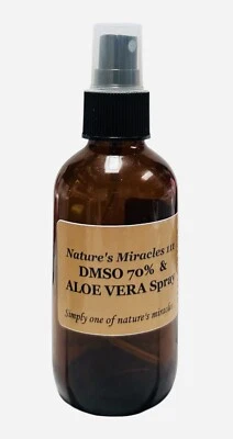 NATURES MIRACLES 111 Pain Spray DMSO 70% with Aloe Vera & MSM. Glass Bottle 4oz/120mls