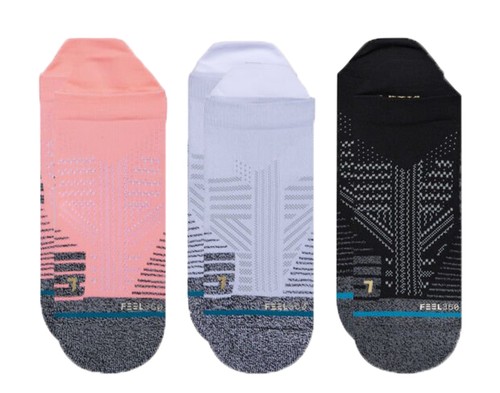 Stance Feel 360 - Athletic Tab 3 Pack Pink/Wht/Blk Ankle Socks A258A20ATA-PNK - Picture 2 of 10
