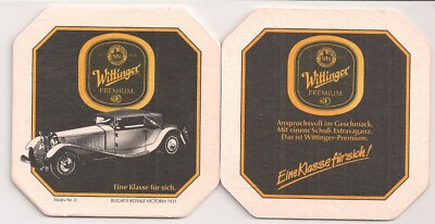 Wittinger - alter Bierdeckel ''Oldtimer Motiv Nr. 3: Bugatti Royale Victoria 1931