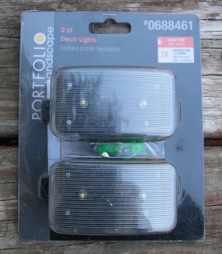 Portfolio Landscape 2 Ct. Black Finish Deck Solar LED Lights #0688461 (NEW) - Picture 2 of 5