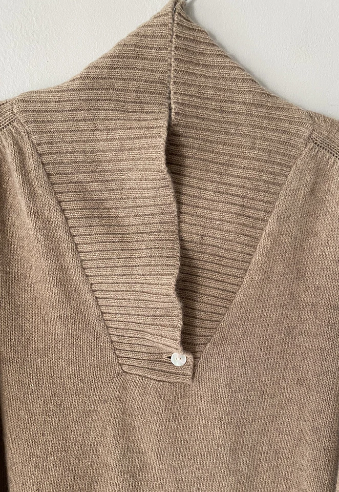 Портолано шерстяная смесь пончо бежевый один размер плащ пуловер минималистский свитер богемное - Изображение 3 из 4