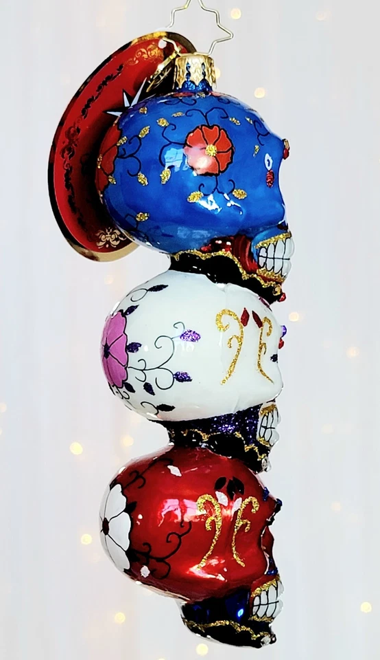 Christopher Radko *NUEVO* Espeluznantes Calaveras de Azúcar 1021283 Ornamento Foto 3 de 4