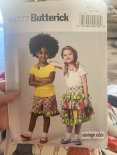 Butterick Girls Sewing Pattern 5777 Size 6-8 Cut Complete