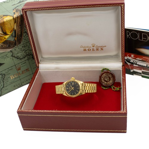 Ladies Rolex OP Date President Ref. 6917 Black Dial 26mm w/ Box #W265-2H