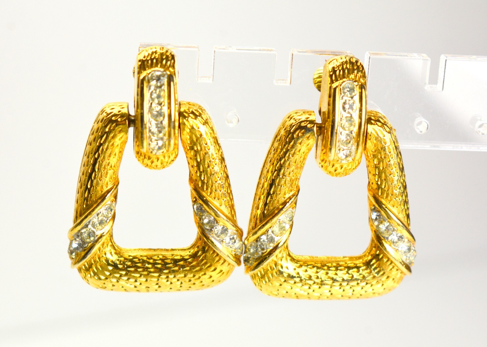 Statement Doorknocker Earrings Drop Dangle Gold P… - image 5