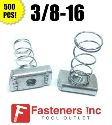 GENERIC (QTY 500) 3/8-16 Spring Nuts for Unistrut / B-Line Channel #4121 P1008 EG