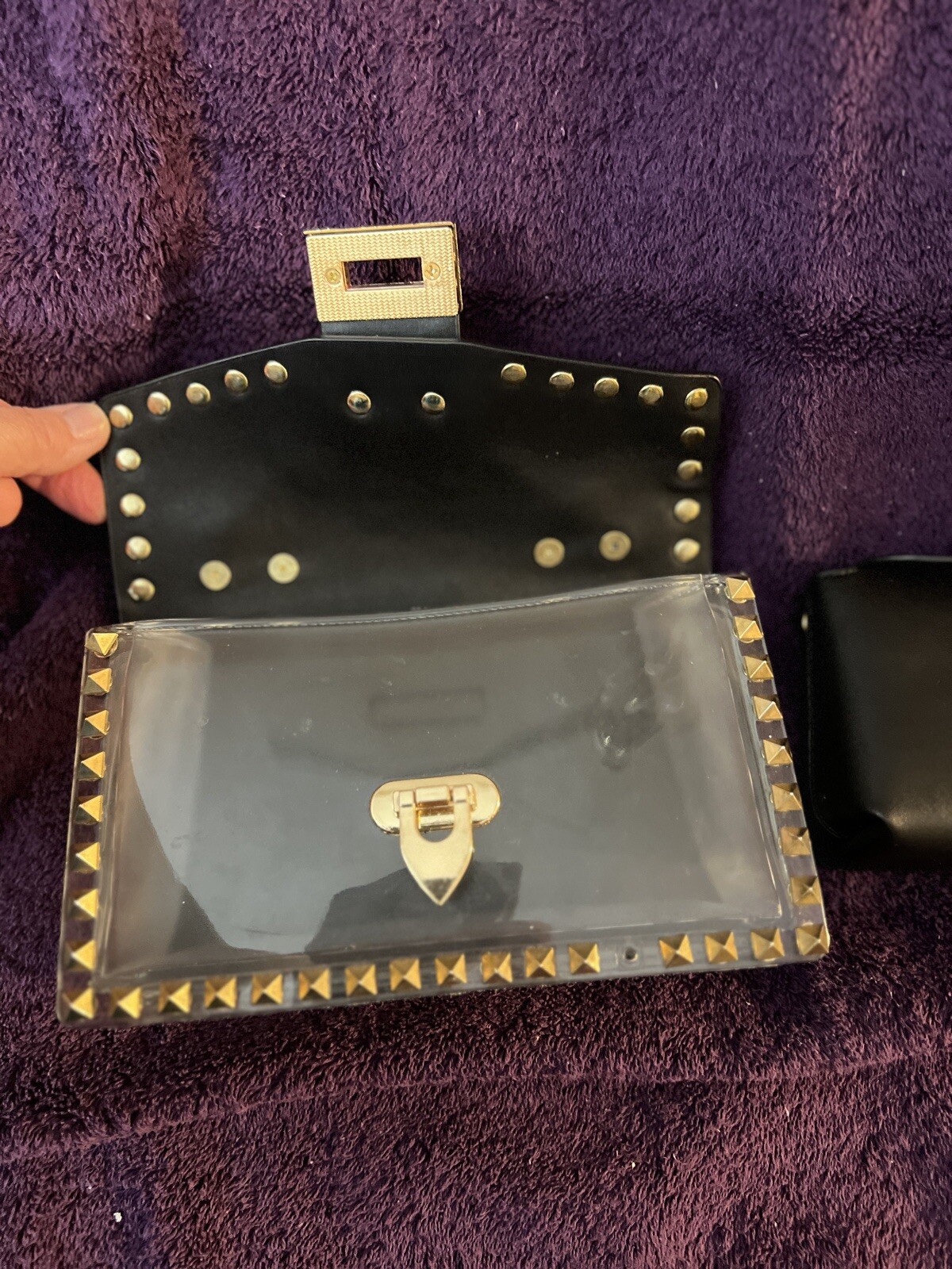 Transparent Studded  bag with insert, crossbody c… - image 4