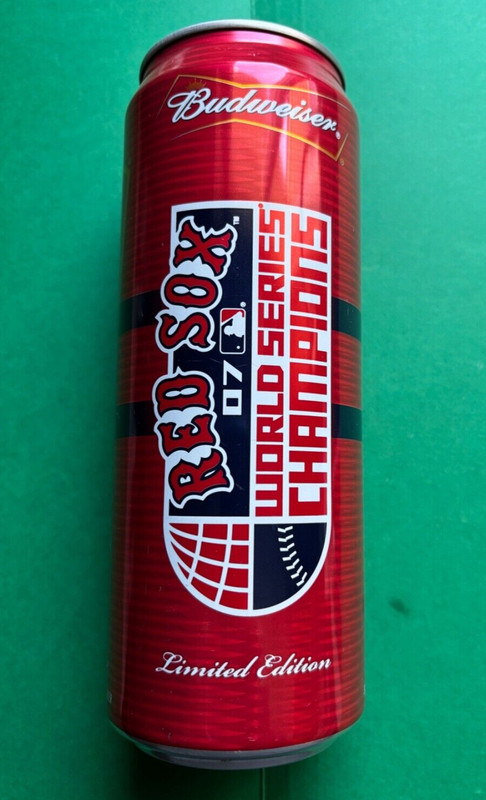 BUDWEISER BUD BEER BOSTON RED SOX BASEBALL '07 WORLD SERIES CHAMPS 24oz BEER CAN