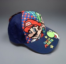 NEW Super Mario Bros. MARIO LUIGI YOSHI Kids' Strap-Back Baseball Hat One Size