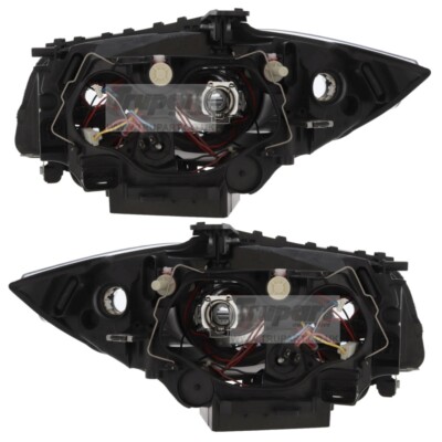 AKKON - BMW E82 E88 1 Series Sport Coupe Black Bezel Dual Halo Projector Headlights Pair with