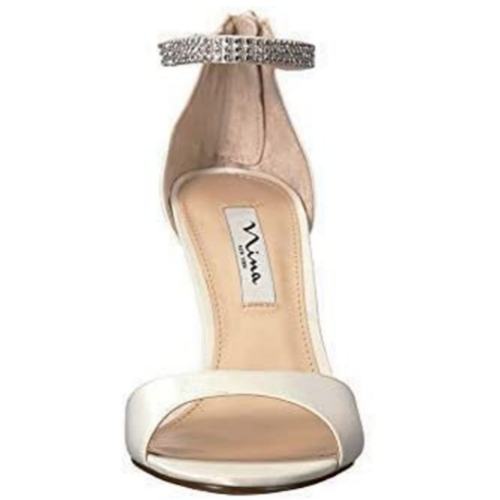 Nina VOLANDA-LS Women's Ivory Embellished Stiletto Ankle Strap Sandal Size 7.5 M - Picture 3 of 4