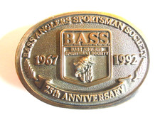 Vintage BASS Bass Anglers Sportsman Society 1967-1992 25 Years Belt Buckle