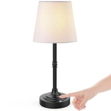 Rechargeable Battery Powered Table Lamp, Wireless LED Lamps, Cordless Black