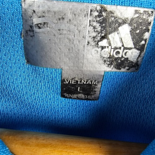 Adidas Top Womens Size Large Blue White Floral Climacool 1/4 Zip Short Sleeve - Picture 3 of 12