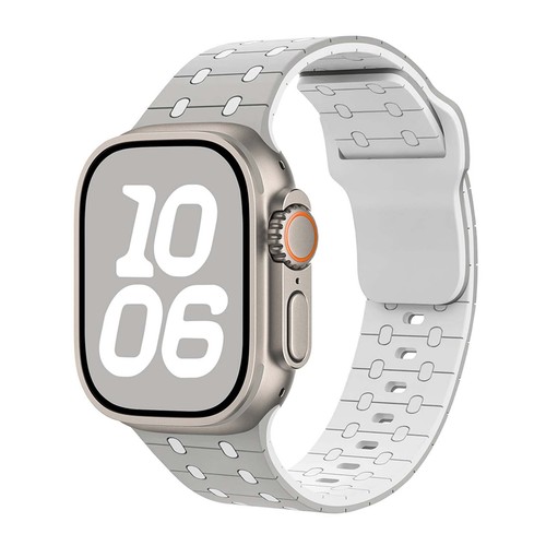 Für Apple Watch Series 10 9 8 7 6 5 4 Ultra Zweifarbig Silikon Verstellbares Armband - Bild 17 von 21