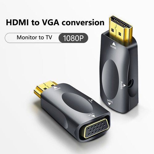 1080P HDMI-Compatible To VGA Cable Converter Adapter 3.5mm Jack Audio HD For PC - Zdjęcie 7 z 14
