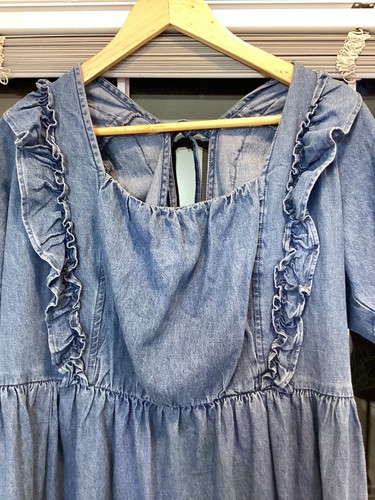 Neu mit Etikett ASOS Denim Cutout Kleid - Größe US 14, UK 18 - Bild 13 von 15