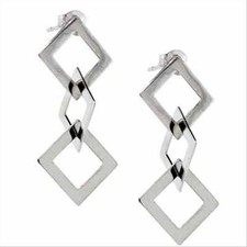 925 فضي Intertwined Diamond Shape Dangle أقراط