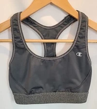 Champion Womens Gray Sports Bra, Mesh Detail, Size XSmall