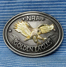 NRA Golden Eagles Belt Buckle National Rifle Association Vintage 80s USA .GTA112