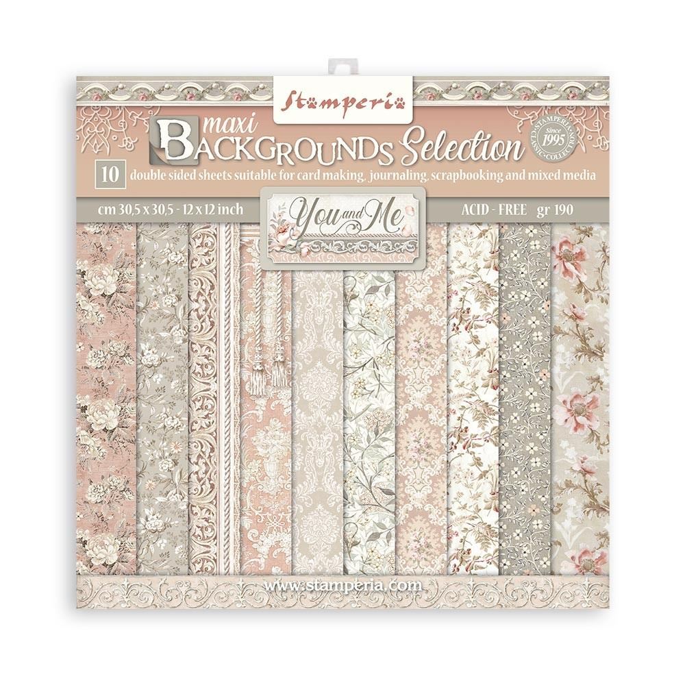 Blocco di carte Scrap Maxi Background You and me cm 30x 30 Stamperia