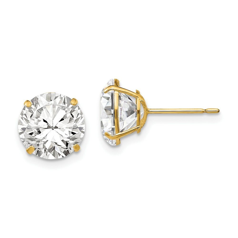 5 Mm Runde CZ-Ohrstecker Aus 9 Karat Gelbgold