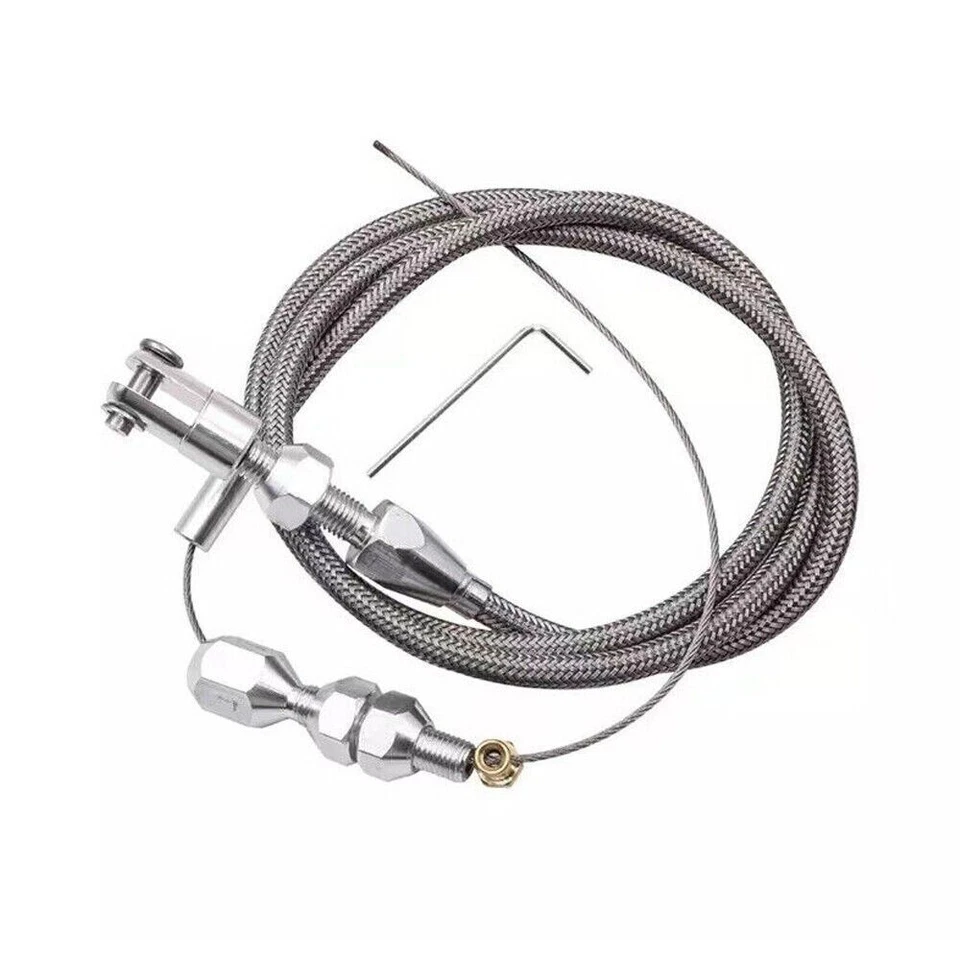 36" Length Adjustable Car Throttle Accelerator Cable Modified Replacement Silver Foto 3 de 4