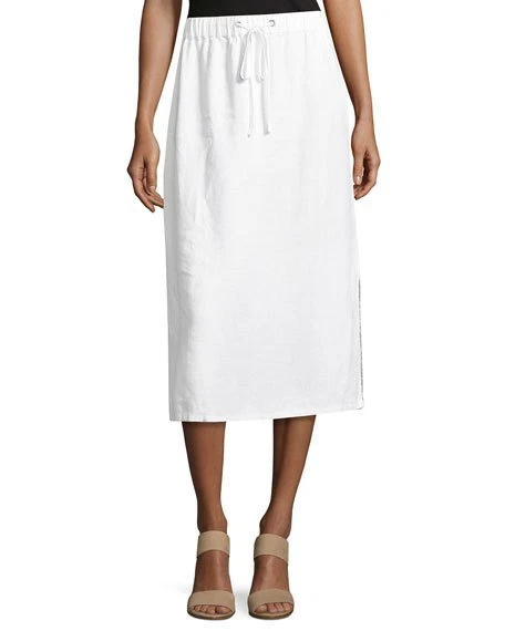 NWT Eileen Fisher Heavy Organic White Linen Midi Skirt Size Medium | eBay